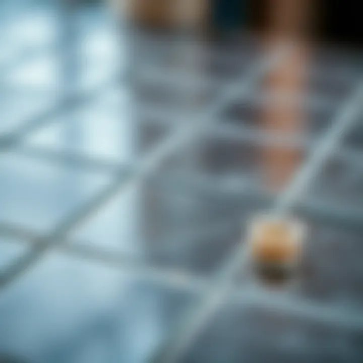 Close-up view of the unique texture and finish of 12 x 12 glass mirror tiles