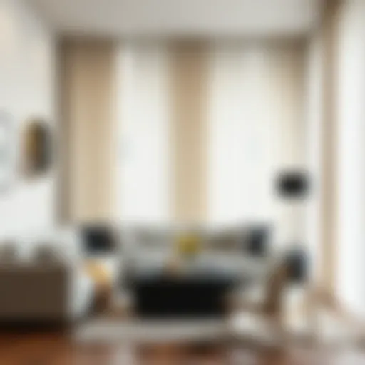 Elegant vertical blinds enhancing a modern living room