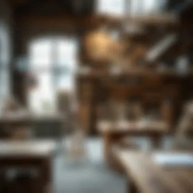 Custom-made small furniture in a workshop