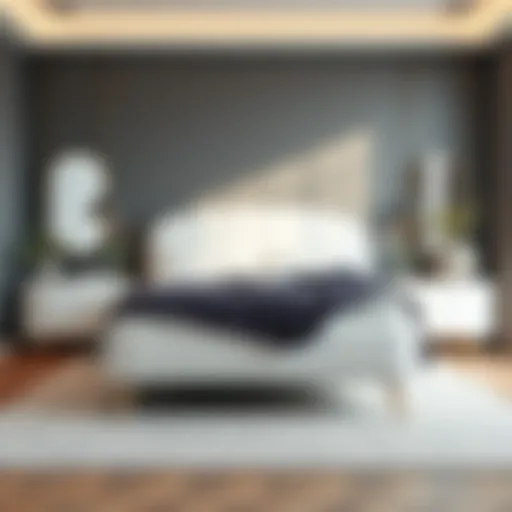 Elegant white bed frame in a modern bedroom setting
