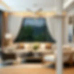 Elegant white curtain rod holder in a modern living room setting