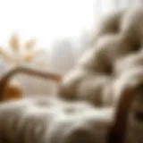 Luxurious extra large rocking chair cushion featuring rich fabric texture