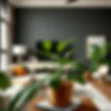 Elegant faux potted greenery arrangement enhancing a modern living space