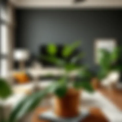Elegant faux potted greenery arrangement enhancing a modern living space