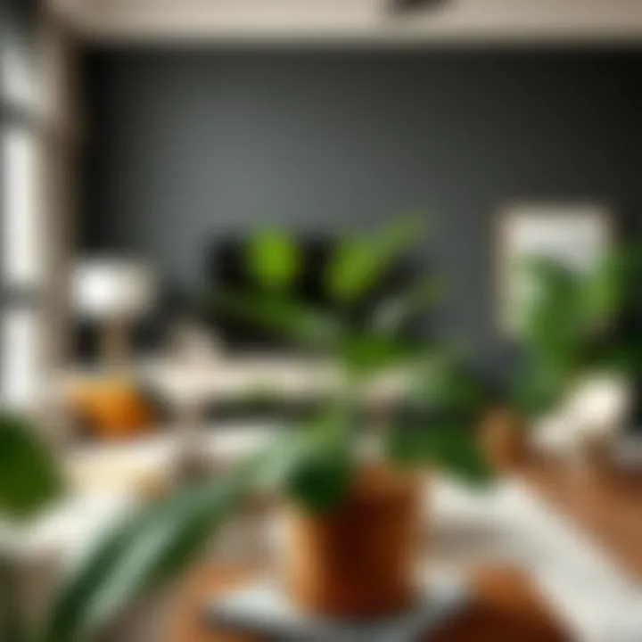 Elegant faux potted greenery arrangement enhancing a modern living space
