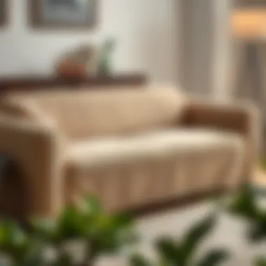 A well-fitted slipcover on a modern couch