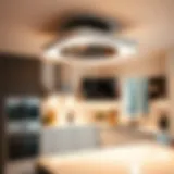 Elegant flush mount LED kitchen ceiling light illuminating a modern kitchen