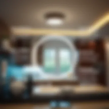 Diagram illustrating energy efficiency benefits of flush mount LED lighting in kitchens