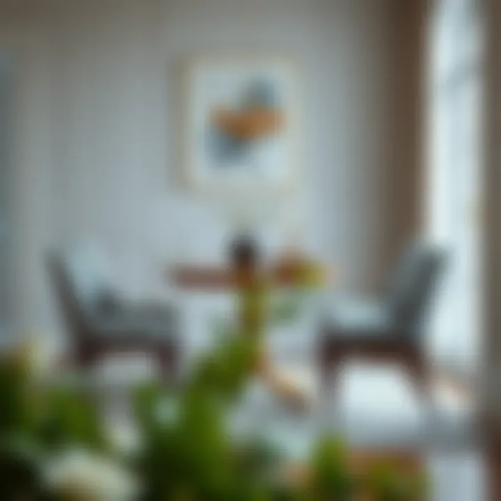 Elegant four-seater dining table in a cozy setting