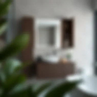 Stylish side cabinet integrated with a bathroom mirror showcasing efficient storage