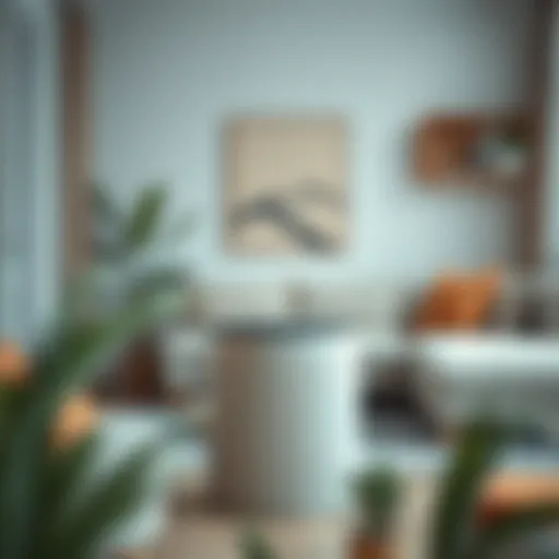 Charming hamper with lid in a modern living room