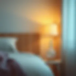 Elegant bedside lamp creating a warm glow