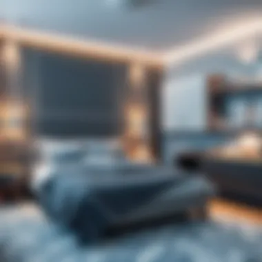 Seamless Integration of Technology in Bedroom Lighting Smart lighting system integrated into bedroom decor