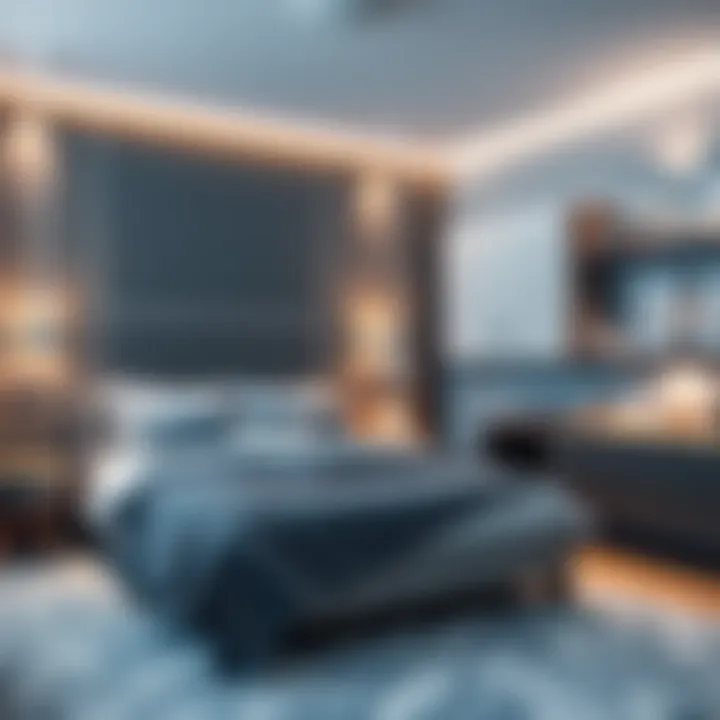 Seamless Integration of Technology in Bedroom Lighting Smart lighting system integrated into bedroom decor