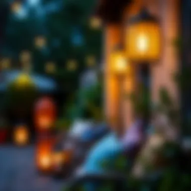 Ambient Outdoor Lighting with Decorative Lamps Ambient lighting in an outdoor setting with decorative lamps