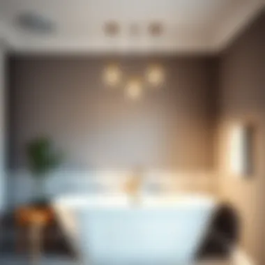 Chic Pendant Lights Chic pendant lights adding a touch of sophistication over a bathtub