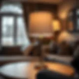 Elegant Table Lamp in Cozy Setting Elegant table lamp casting a warm glow in a cozy living room