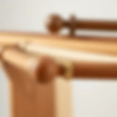 Variety of Wood Finishes Close-up of different wood finishes for curtain rods