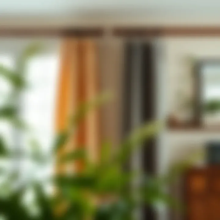 Rustic Aesthetic with Wood Rods Wood curtain rods enhancing a rustic-themed room