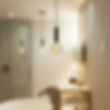 Sleek Pendant Fixtures Enhancing Elegance Modern pendant lighting in a luxurious bathroom