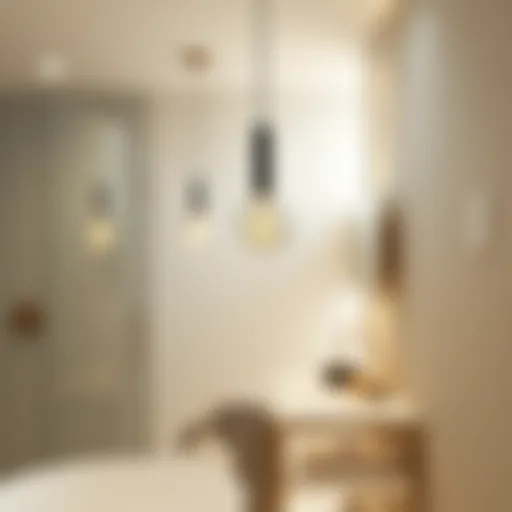 Sleek Pendant Fixtures Enhancing Elegance Modern pendant lighting in a luxurious bathroom