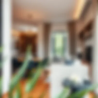 Seamless Integration of Dining and Living Areas Elegant dining area integrated into a compact living space
