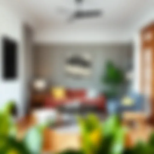 Stylish small living room with modern furniture arrangement