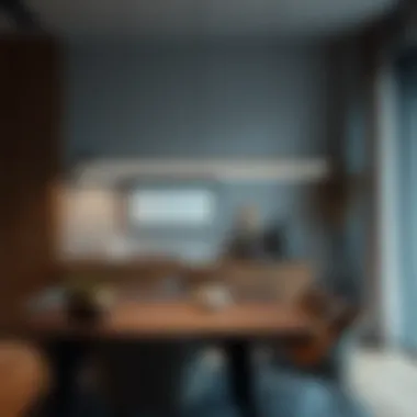 Sleek modern plug-in pendant light over a dining table