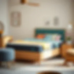 A cozy junior bed featuring a plush mattress and colorful bedding