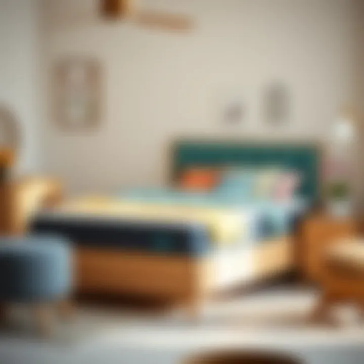 Cozy Junior Bed Setup A cozy junior bed featuring a plush mattress and colorful bedding