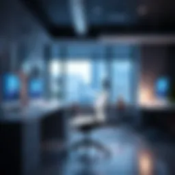 Stylish light-up desk chair in a modern office