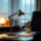 Focused Illumination for Enhanced Work Efficiency Elegant desk lamp providing focused light for productivity