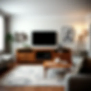 Stylish Living Room with Storage Stylish living room featuring a wooden TV stand with ample storage