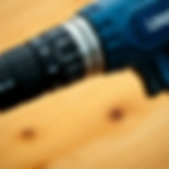 Speed Settings of Lowe's Corded Drill Close-up of the drill's various speed settings