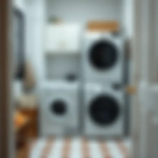 Compact laundry room with stackable washer and dryer