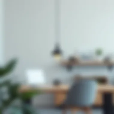 Minimalist plug-in pendant light in a stylish workspace