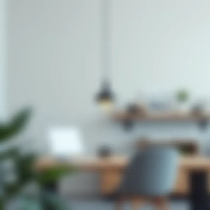 Minimalist plug-in pendant light in a stylish workspace