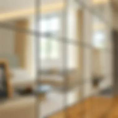 Close-up of mirror wall materials showcasing texture and quality