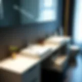 Sleek modern sink with integrated storage compartments