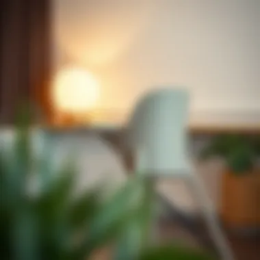 Minimalist Highchair Design Sleek modern highchair featuring minimalist design and neutral colors