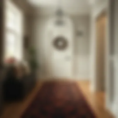 Elegant Mudroom Design with Runner Rug Elegant mudroom featuring a stylish runner rug