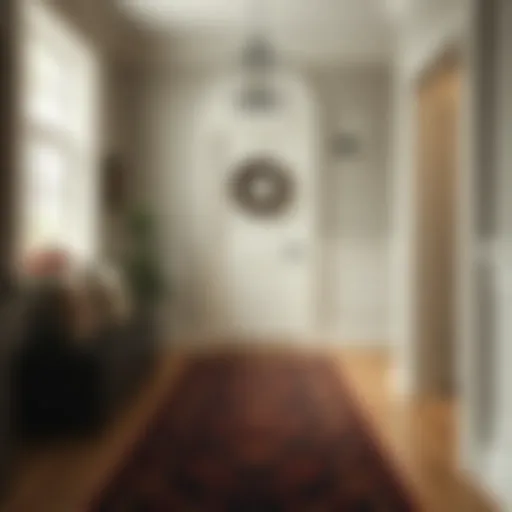 Elegant Mudroom Design with Runner Rug Elegant mudroom featuring a stylish runner rug