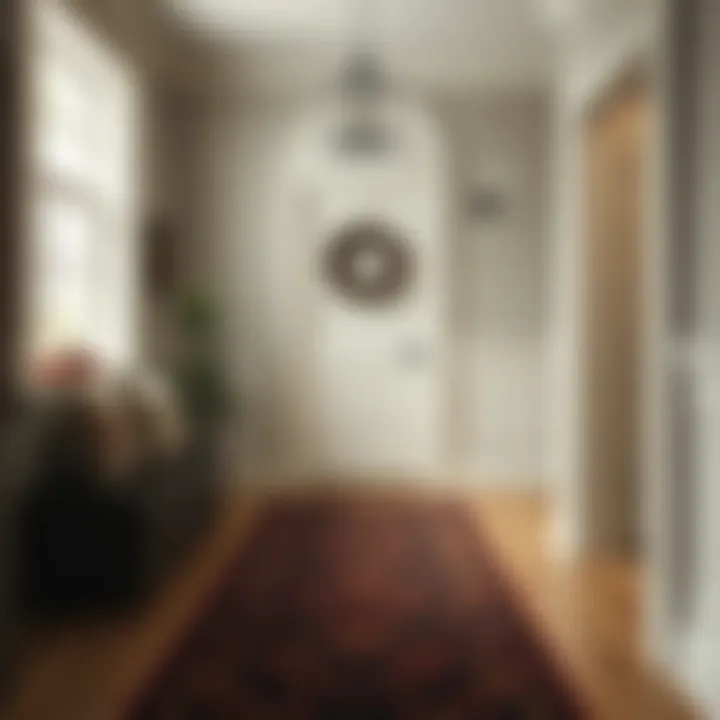 Elegant Mudroom Design with Runner Rug Elegant mudroom featuring a stylish runner rug