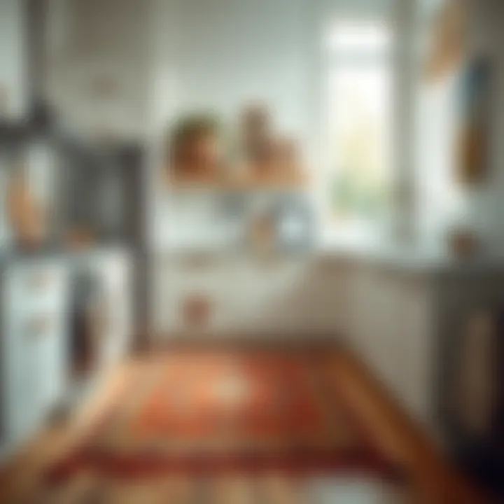 Charming Narrow Kitchen Rug Charming narrow kitchen rug adding warmth to a cozy kitchen