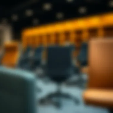 Variety of materials used in office chairs displayed