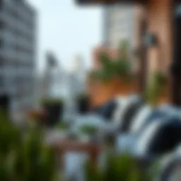 Stylish balcony furniture arrangement