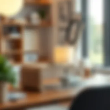 Creative use of materials in a small desk design