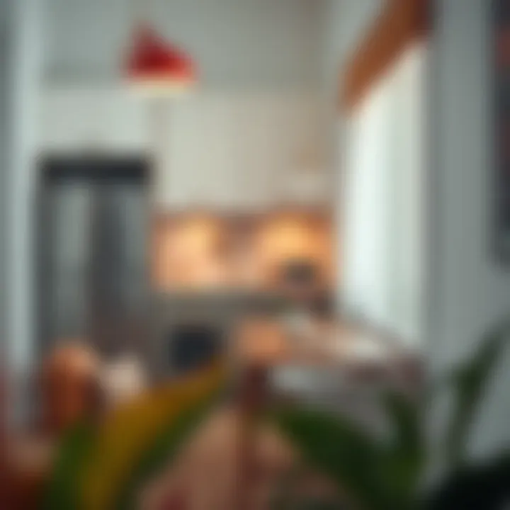 Stylish furnishings enhancing a small kitchenette