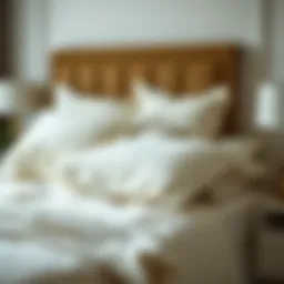 Elegant bed adorned with perfectly fitted sheets