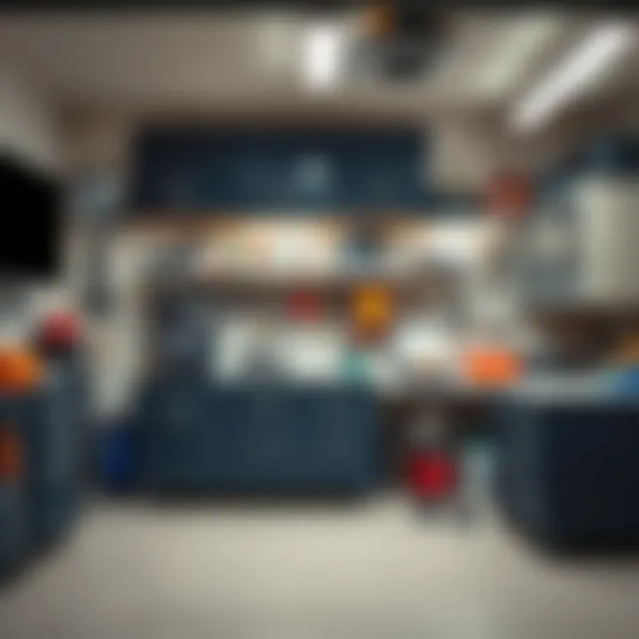 Organized garage space with modular cabinets